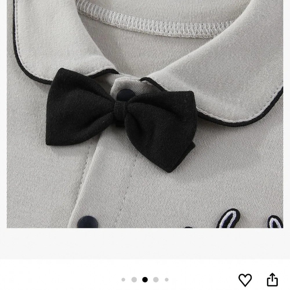 sdej Newborn Baby Boys Bowtie Collar , Suit Rompers Long Sleeves
